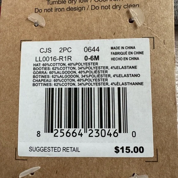 Levi's Red and Gray Infant Hat and Bootie Set - Picture 3 of 5